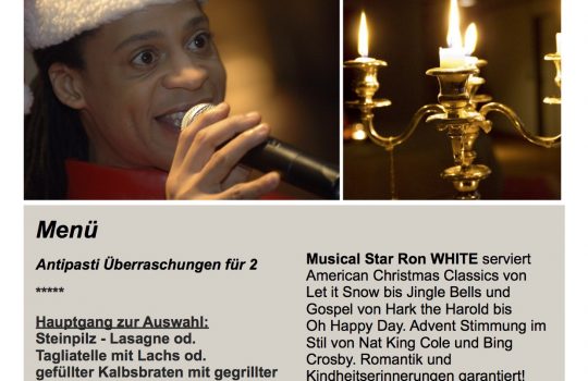 MUSIK DINNER – EXKLUSIV – NUR MIT VORANMELDUNG